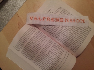 And I made myself a Valprehension bookmark! :)